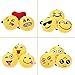 24PCs Emoji Key Chain Mini Plush Pillows Toys for Emoji Party Favors, Emoji Party Decorations