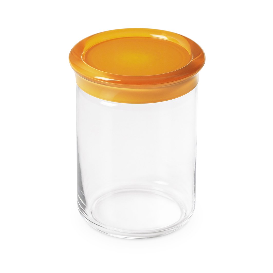 omada Design jar in PLASTIC with a plastic closing cap, 33,81 fl oz, 5,90 inch tall, Trendy Line, Yellow
