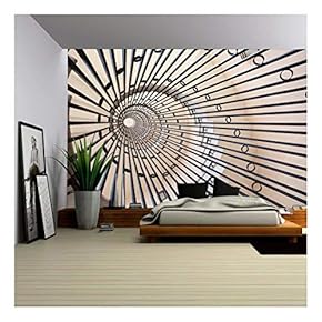 View of a Spiral Staircase - Removable Wall Mural | Self-Adhesive Large Wallpaper - 66x96 inches
