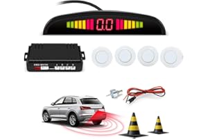 Yamantic Car Reverse Backup Radar System, 4 Parking Sensors, Car Reverse Backup Radar System with LED Display, Pariking Senso