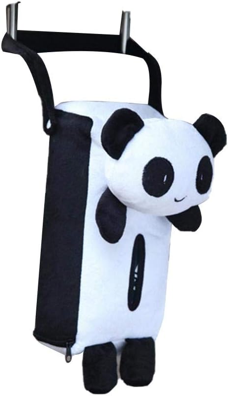 Car Tissue Box Holder Creative Panda Car Hanging Tissue Box Cute Plush Hanging Car Seat Back Tray Big Panda for Car and Home Decoration