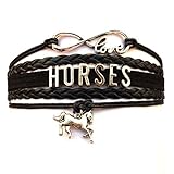 DOLON Infinity Love Horses Bracelet Black