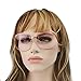 mincl/Unique Design Rimless Round Sunglasses Plain and Color With Box (gold-pink, gold-pink)