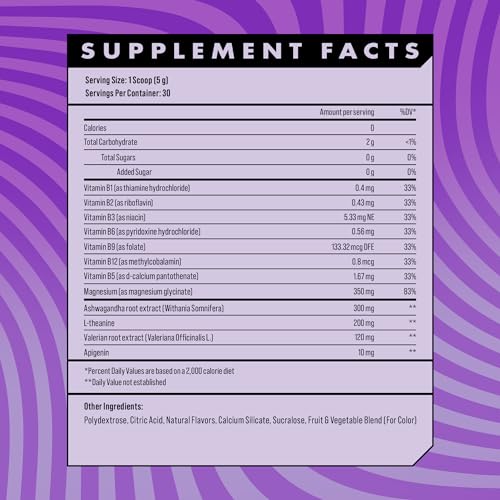 ADVANCED SLEEP – MAGNESIUM SLEEP SUPPLEMENT WITH ASHWAGANDHA AND L-THEANINE – VEGAN, SUGAR FREE, LOW CARB SLEEP DRINK MIX – MELATONIN FREE SLEEP AID (HIBISCUS)