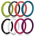 FluxActive Silicone Wedding Ring for Women by (8 Pack) Thin Stackable Rubber Bands - Diamond Pattern (Violet, Hot Pink, Apricot, White, Blue, Gray, Apple Green, Black, 8)