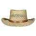 Dorfman Pacific Gambler Rush Straw Kangaroo Cowboy Hat (Natural Brown, Large)