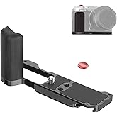 SZZCNOX X-M5 L-Shape Handgrip for FUJIFILM X-M5, Built-in Quick Release Plate for Arca, Aluminum Alloy Wooden Handle Grip with Shutter Button for Fujifilm XM5 Camera Accessories (Black Ebony Wood)