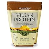 Dr. Mercola Vegan Protein Powder Sweet Cinnamon - Perfect Blend Of Pea, Hemp, Chia, Chlorella & Potato Plant Proteins - Gluten-Free - Naturally Flavored - 1 lb 8 oz (690g)