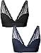 Marilyn Monroe 2 Pack Half Line Lace Bralette Thick Band