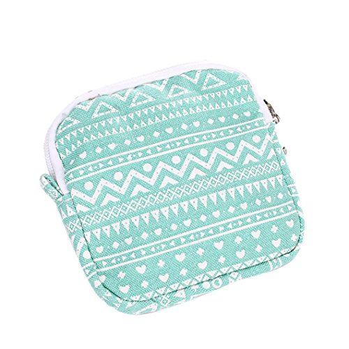 DZT1968 Women Girl Cute Sanitary Pad Organizer Holder Napkin Towel Bags (Green) - Thumbnail 2