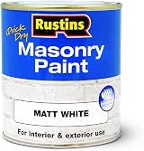 Rustins Masonry Paint Matt White 250ml – Weather Resistant Exterior Finish