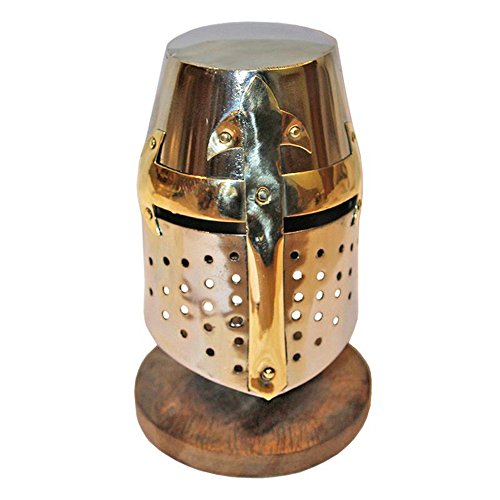 Miniature Brass Crusader Great Helmet Display Collectible