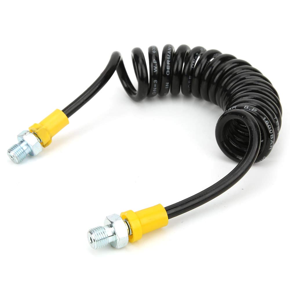 Compressor Spiral Hose, 1.5m Flexible Spiral Hose Tube, 63mpa High Pressure Resistant Fittings for 30mpa Air Compressor Hose