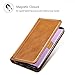 ProCase Genuine Leather Case for Galaxy Note 9, Vintage Wallet Folding Flip Case with Kickstand and Multiple Card Slots Magnetic Closure Protective Cover for Galaxy Note 9 (Brown)