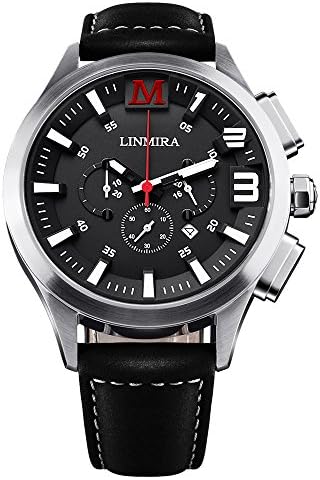 LINMIRA Big Dial Luminous Pointer Multi-Functional Water Resistant Quartz Sports Men Watch