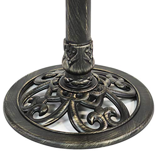 Sun-Ray 811010 Beacon Point Bird Bath with LED Solar Powered Light, for Garden, Lawn, Outdoor - Brushed Bronze, 30" - Thumbnail 4