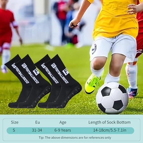 AVABEST Mens Soccer Socks 2 Pairs 35-39 39-46 46-50 Football Socks Non Slip Sports Socks