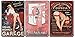 Juvale 6-Piece Tin Signs - Vintage Style Metal Signs As Wall Decor, Decorative Retro Coffee Bar Sign, Pin-up Girls, Sexy Car Garage Ladies, 11.8 x 8 Inches