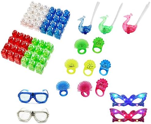 WESTENCAT Finger Lingt Beams Light up Toys 63pcs Mini Magic Led Laser Party Finger lights for Adults and Kids