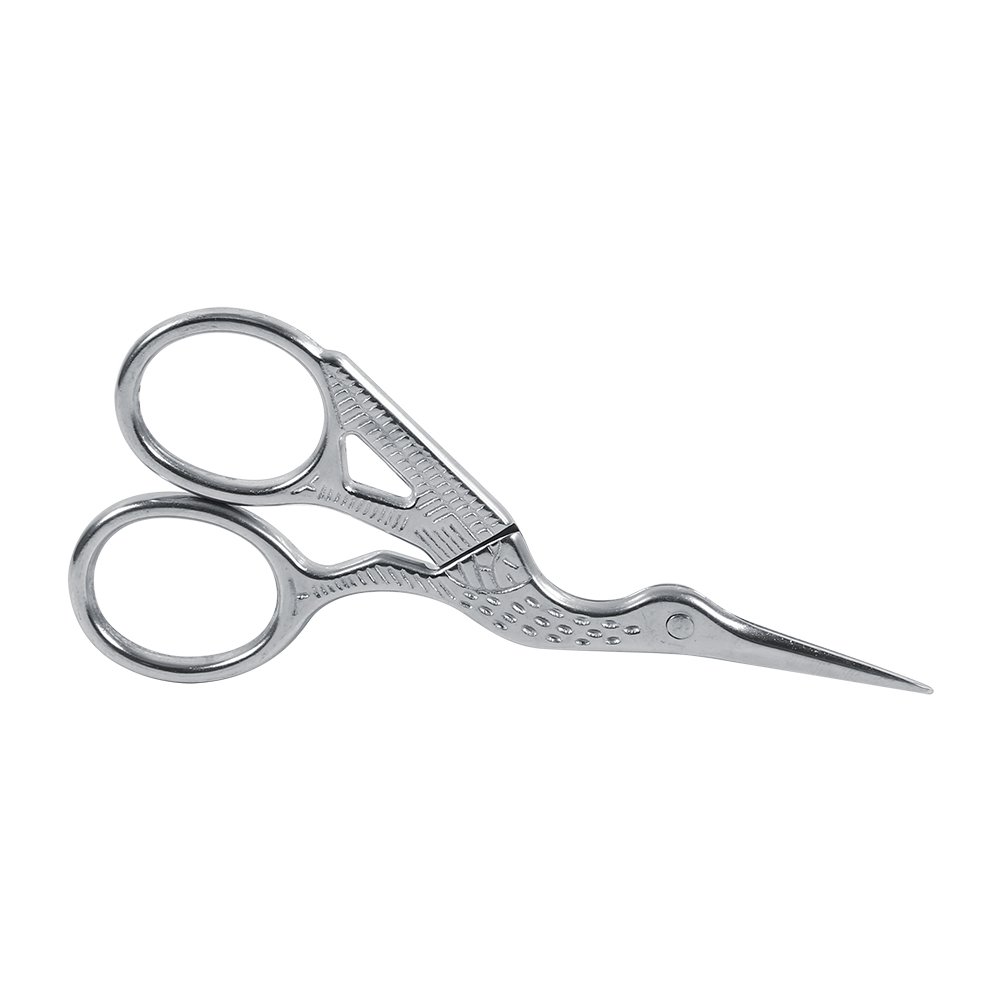 3.7in Crane Design Sewing ScissorsVintage Stork Shape Sewing Scissors for Embroidery, Craft, Needle Work(Silver) Tin Shears