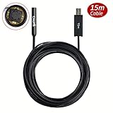 15m/49ft Endoscope USB Inspection Camera,CrazyFire Waterproof Flexible Android Phone OTG USB Borescope Camera with 4 LEDs for Building and Home Construction,Aviation,Vehicles Inspection ()