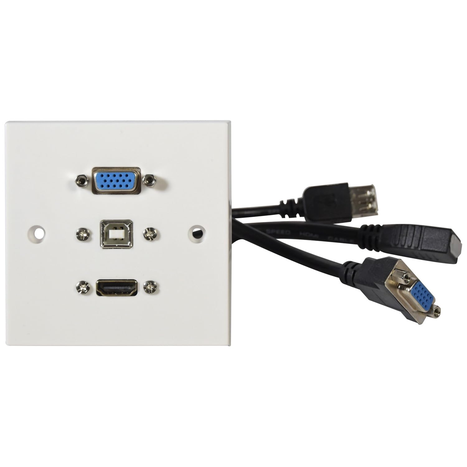 AV:Link | Multimedia Wallplate with VGA, USB Type-B, and 4K HDMI Sockets: Versatile Connectivity Solution for Home, Office, and Education
