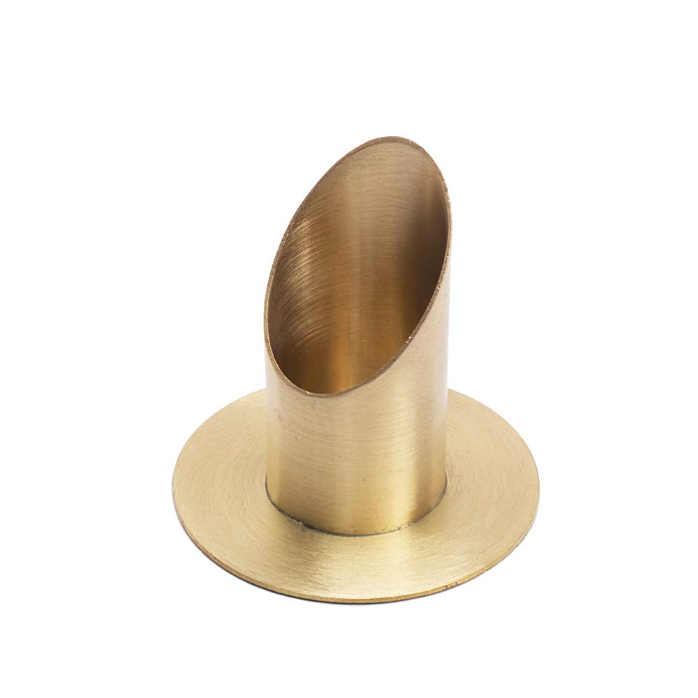 NKlaus Candle Holder - Brass, Gold, Religious Occasion - 8cm H x 4cm Dia - Tabletop - 160g - Handmade Decoration
