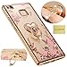 P9 lite Secret Garden TPU Case, Houshine Glitter Electroplate Bumper Bling Butterfly Soft TPU Silicone Flip Back Cover Case + Love Heart Ring Stand for Huawei P9 lite, Gold Bumper +Stand