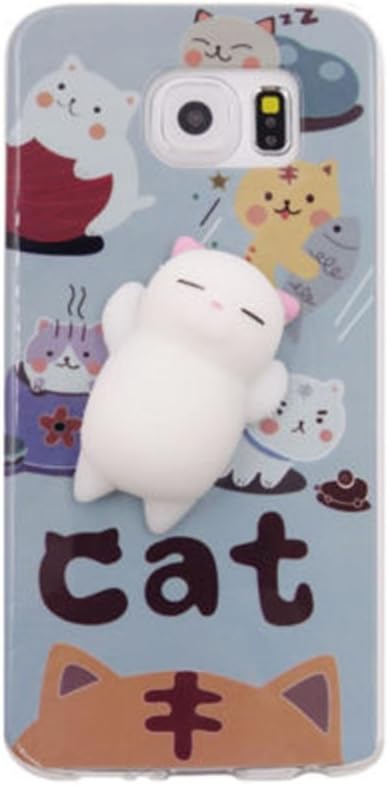 Squishy Case for Galaxy S6,Cute 3D Soft Silicone Cute Bear Toy on Back for Release Stress Protective Phone Cover for Samsung Galaxy S6 (Lovely cat for s6)