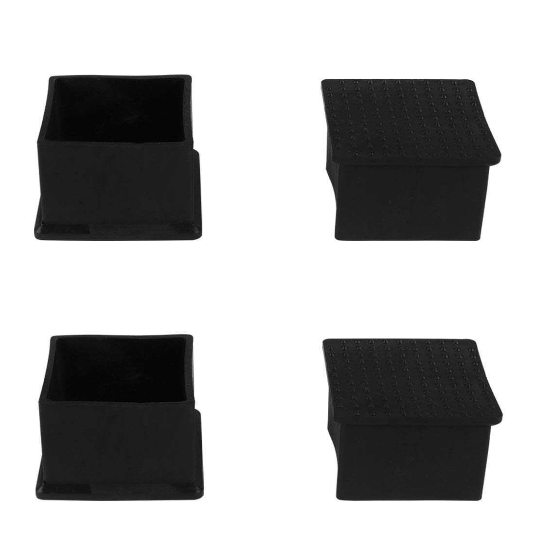 sourcing map PVC Table Leg Cap End Tip Feet Cover Furniture Glide Floor Protector 4pcs 1.77" x 1.77" (45x45mm) Inner Size, Reduce Noise Prevent Scratch Black