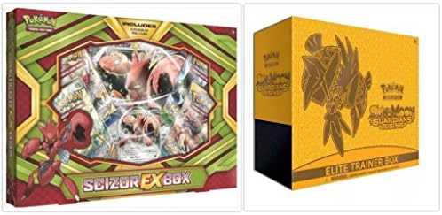 Pokemon Trading Card Game Scizor EX Box and Guardians Rising Elite Trainer Box Collection Bundle, 1 of Each