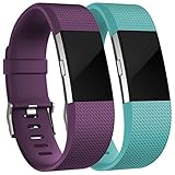 Replacement Accessories Bands for Fitbit Charge 2 (2 Pack), Plum and Teal, Small