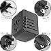 Universal Travel Adapter, OSPORTFUN All-in-one International Power Adapter with 2.4A Dual USB, European Adapter Travel Power Adapter Wall Charger for UK, EU, AU, Asia Covers 150+Countries (Black)