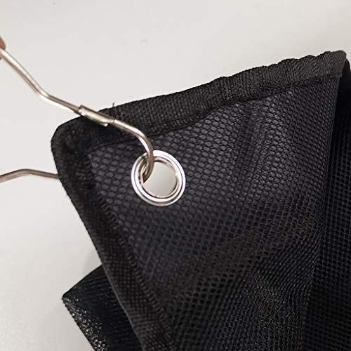 HuiDao Bath Hanging Caddy Shower Hanging Organizer 7 Quick Dry Mesh Pockets Storage Bag with 3 Ring Hooks for Hanging On Bathroom Curtain Rod, 27.5x15.7 Inch (Black) - Thumbnail 5