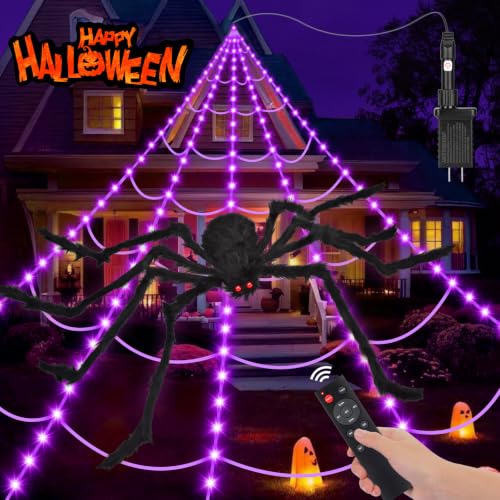 OCATO 200" Halloween Decorations Spider Web Lights