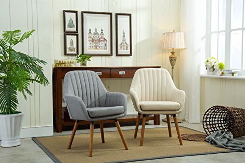 New Pacific Direct Matteo 18" Fabric Plywood Accent Arm Chair in Black