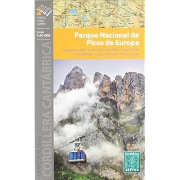 Parque Naciobal de Picos de Europa, mapa excursionista. Escala 1:40.000. Español, Français, English. Alpina Editorial.