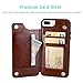 for iPhone 7 Plus/8 Plus Wallet Case with Card Holder,OT ONETOP Premium PU Leather Kickstand Card Slots Case,Double Magnetic Clasp and Durable Shockproof Cover 5.5 Inch(Brown)