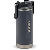 Igloo, 16 oz FlipNSip Tumbler, Reusable Travel Mug, Stainless Steel Insulated Hydration Cup for Hot & Cold Beverages, Carbonite