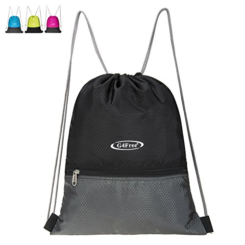 G4Free Water Repellent Gymbag Large Drawstring Backpack Sackpack for Shopping Sport Yoga