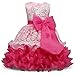 NNJXD Girl Ruffles Vintage Embroidered Sequins Flower Wedding Dress Size (140) 6-7 Years Rose
