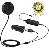 Besign BK01 Bluetooth 4.1 Car Kit Hands-Free Wireless Talking &amp; Music Streaming Receiver with Dual Port USB Car Charger and Ground Loop Noise Isolator for Car with 3.5mm AUX input Port