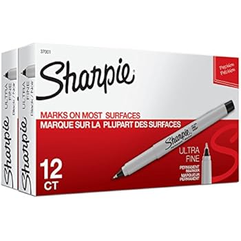 Sharpie Permanent Markers, Ultra-Fine Point, Black, 24-Count