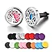 Car Fragrance Essential Oil Diffuser Vent Clip Car Air Freshener Perfume Clamp Stainless Steel Locket with 18 Oil Refill Pads (Angel+Lotus)