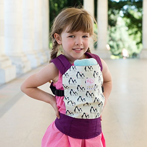 Lillebaby Doll Carrier Purple W Pink Lining Penguins Import It All