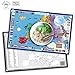 Tot Talk Europe Educational Placemat for Kids – Made in USA – Durable Double-Sided Placemat with Countries, Capitals, Flags, Waterways, Landmarks, Memory Activities – Waterproof Wipeable 17.5” x 11.5”