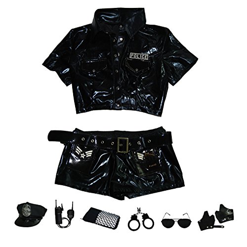 Esquki Women Police Costume Dirty Cop Halloween Outfit