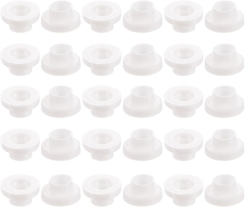 sourcing map 30pcs Nylon Flanged Sleeve Bushings 3mm Bore 3.6mm OD 2.8mm Length
