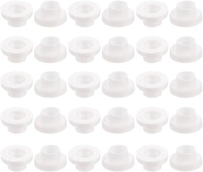 sourcing map 30pcs Nylon Flanged Sleeve Bushings 3mm Bore 3.6mm OD 2.8mm Length