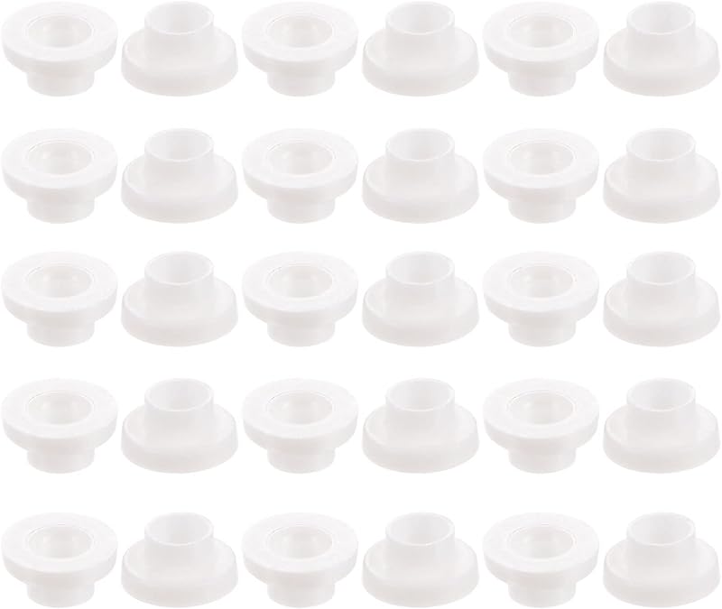 sourcing map 30pcs Nylon Flanged Sleeve Bushings 3mm Bore 3.6mm OD 2.8mm Length